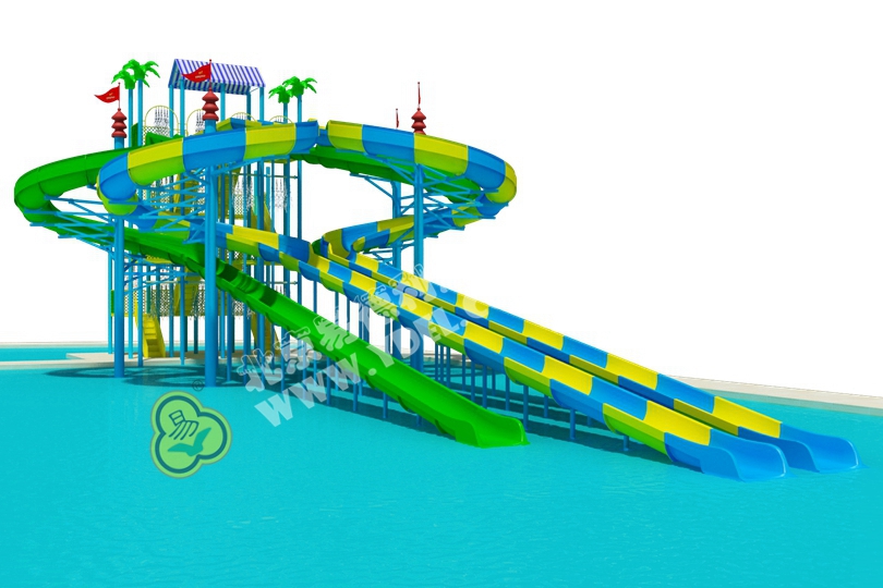大型戶外游樂場(chǎng)水上滑道設(shè)備
